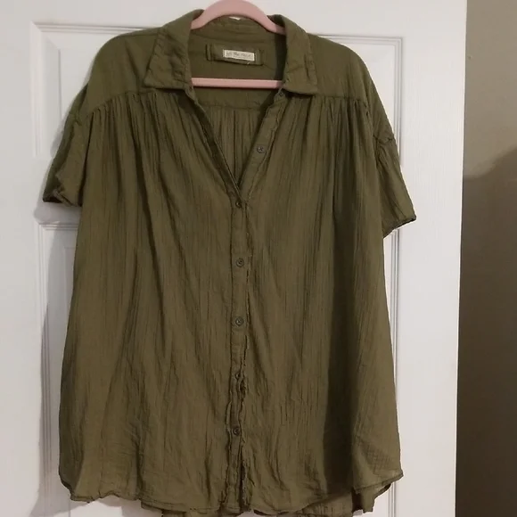 We The Free Olive Green Button-Up Women's Top - Picture 5 of 5